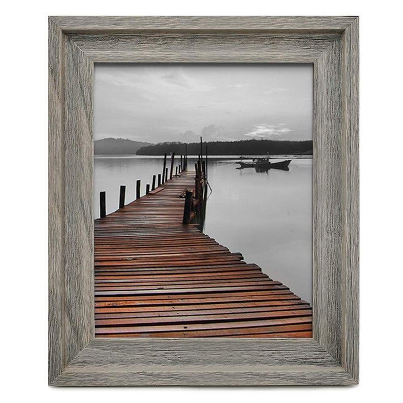 Eosglac Rustic 8.5x11 Picture Frame, Wooden Farmhouse Photo Frames, Handmade, Weathered Gray - Image 1